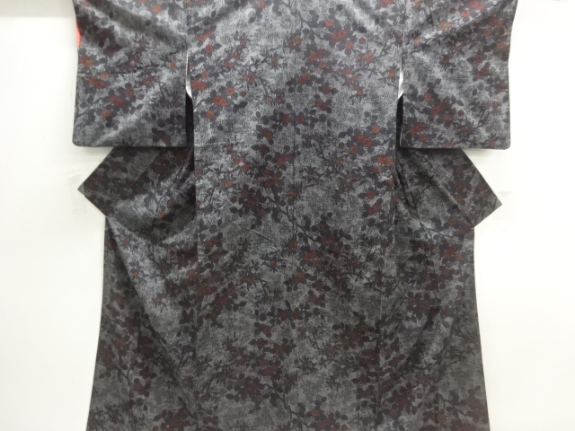 JAPANESE KIMONO / TSUMUGI / WOVEN BRANCH FLOWER